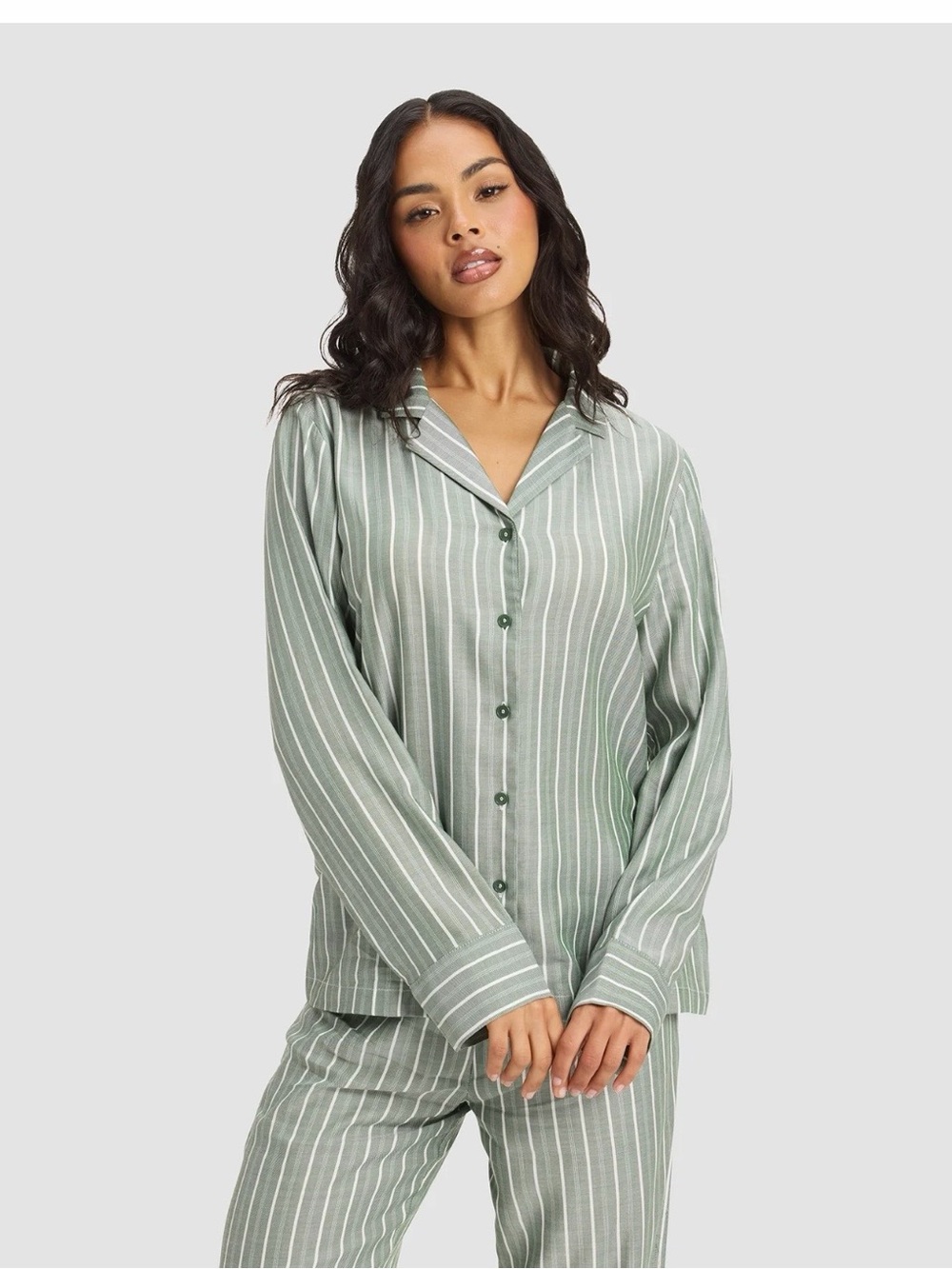 Cozy Earth Soft Woven Pajamas Striped Jasper Size Medium